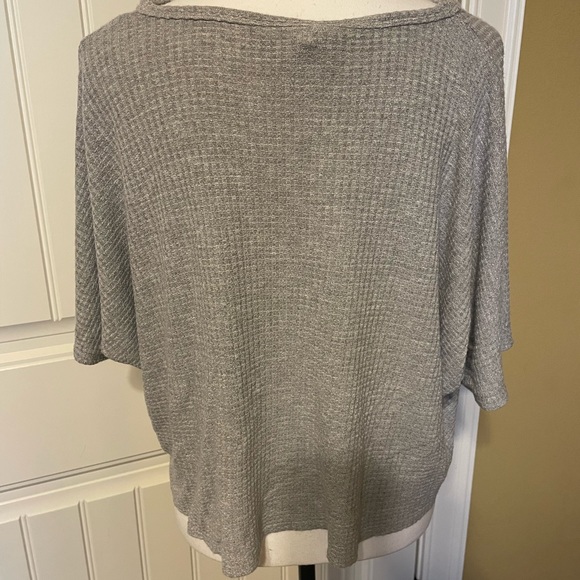 Razorback Football Crop Top Waffle Knit Shirt Gray Sz Medium Tie Knot Arkansas - Picture 2 of 5